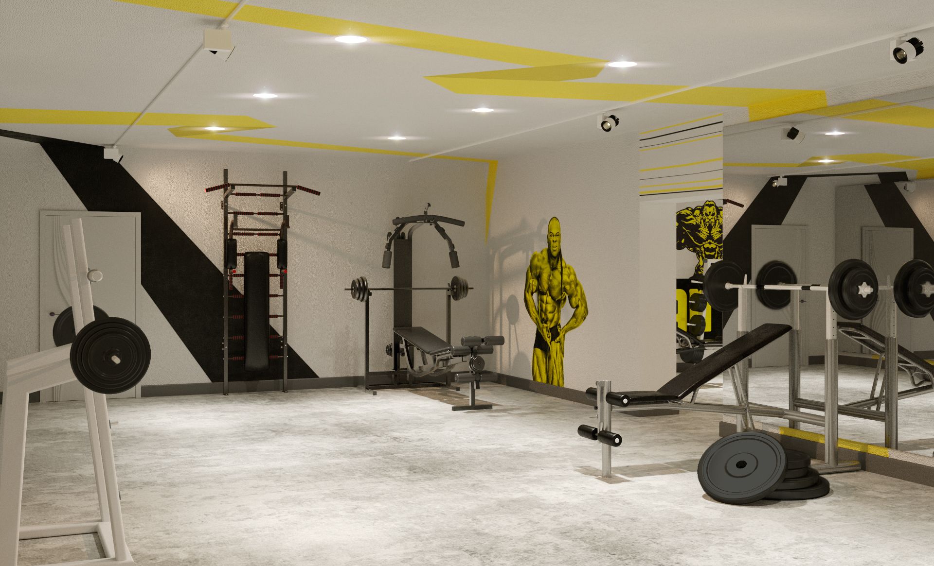 fitness salonu efekt boya